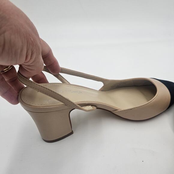 Marc Fisher Laynie Size 7 Slingback Block Heel Classic Career Leather Elegant - Picture 8 of 10